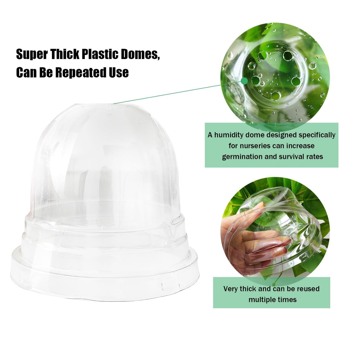 RooTrimmer Plant Nursery Pots with Humidity Domes, 50 Sets 4 Inch Soft Nursery Pots Quality Ones (50 Red Pots + 50 Clear Lids), Quality Seeds Starting with Cover