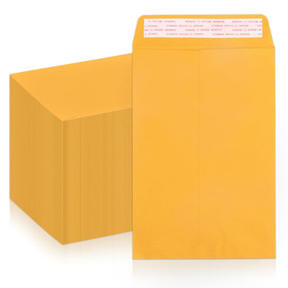 6x9 Manilla Envelopes Self Seal 250 PCS, Goefun Small Brown Kraft Catalog Envelopes 6x9 for Mailing - 100GSM Paper