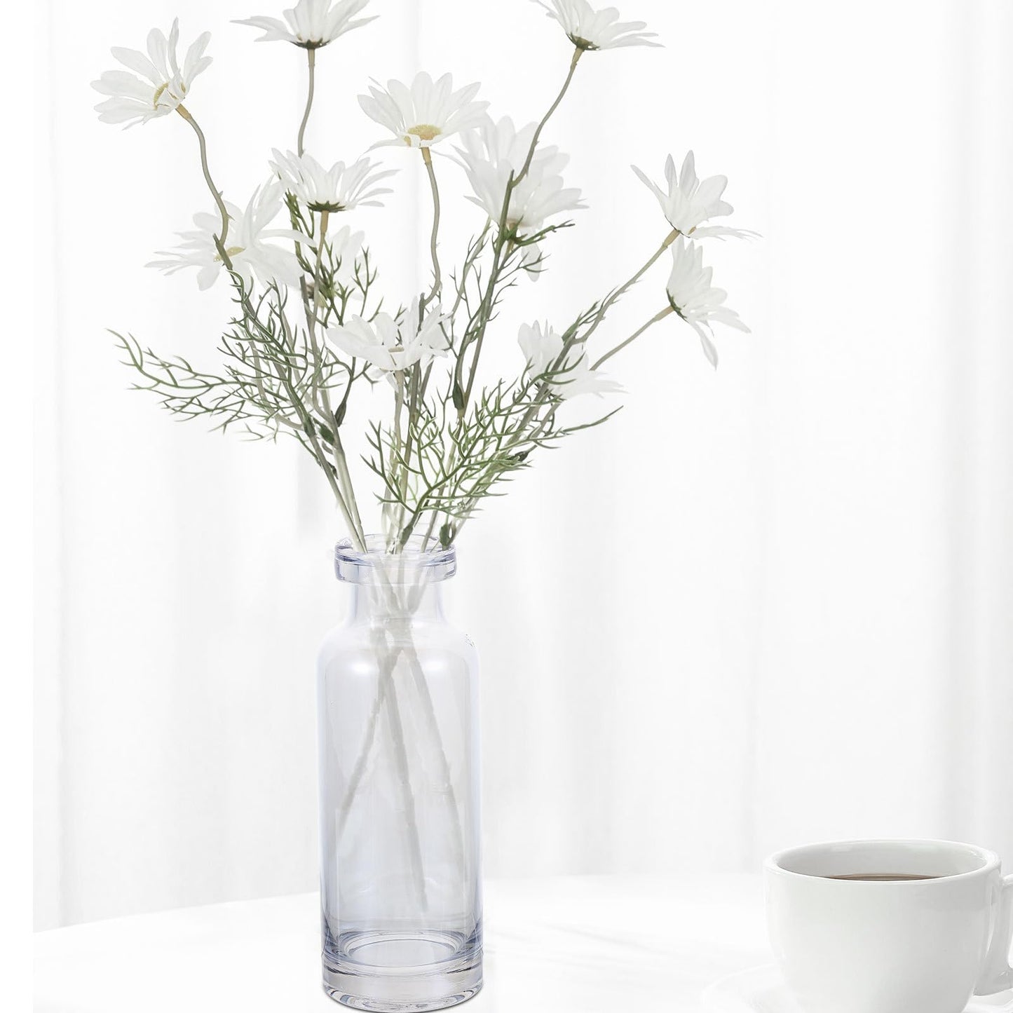 Toyvian Glass Hydroponic Vase for Desktop Plants, Small Ocean Blue Glass Planter, Home and Garden Decoration Terrarium