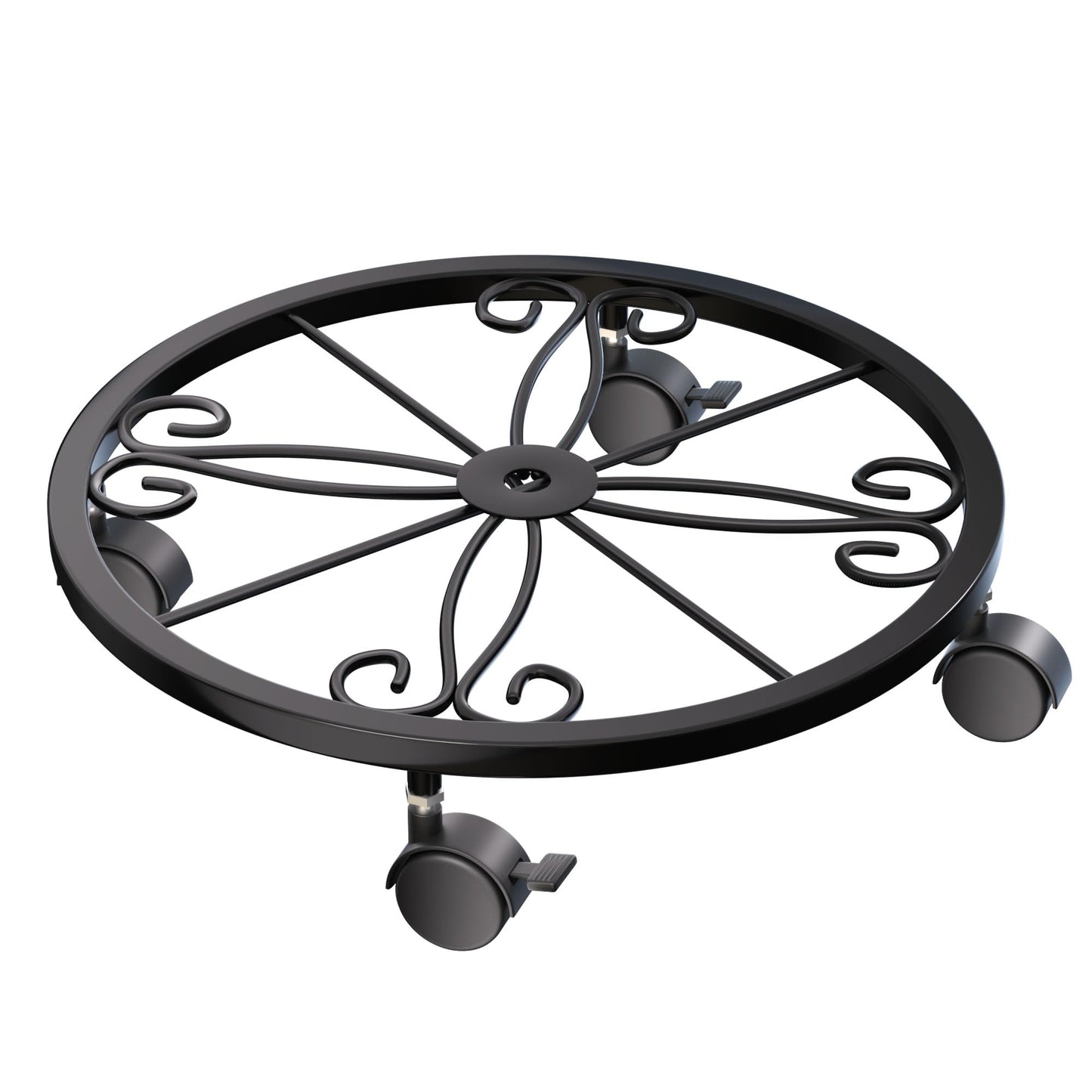 KOOKASHOP 10" Plant Caddy with Wheels, 1 Pack Plant Stand with Wheels, 360° Lockable Plant Rollers Plant Dolly, Plant Tray with Casters for Indoor and Outdoor.