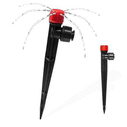 60PCS Push-to-Fit Drip Irrigation Emitters for 1/4 inch Irrigation Tubing, Adjustable 360 Degree Drip Emitter Sprayer with Stake, Irrigation Dripper Sprinklers for Drip Irrigation System