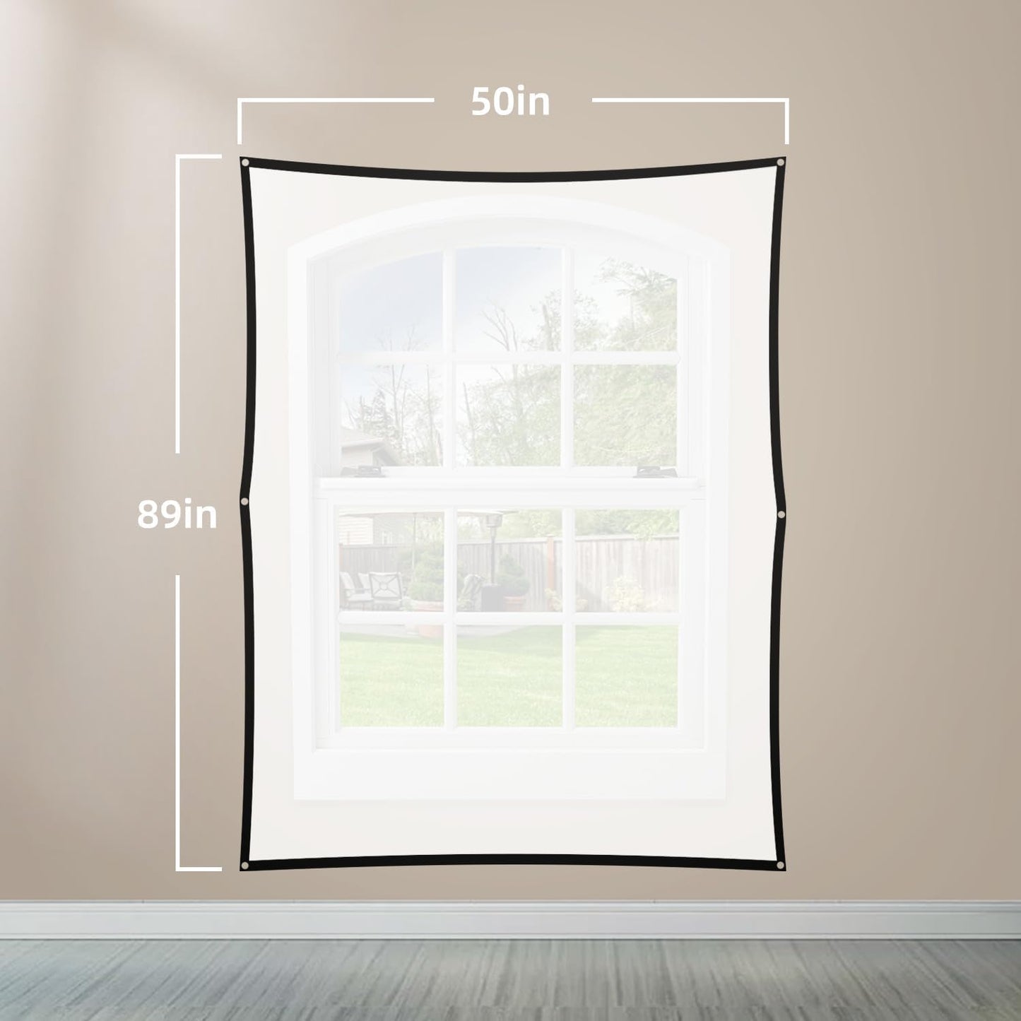 Halloween Holographic Rear Projector Screen 50" x 89" Hologram Window Movie Screen Rear Projector Portable Anti Crease Indoor Projection Double Sided Video for Projecting Halloween Christmas Videos