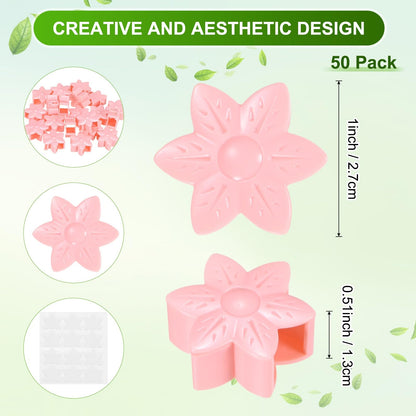 M METERXITY 20 Pack Plant Wall Clips, Self-Adhesive Plant Climbing Wall Clips Fixer with Acrylic Adhesive Sticker for Vine Support/Indoor/Outdoor Decor [Plum Blossom-Pink]