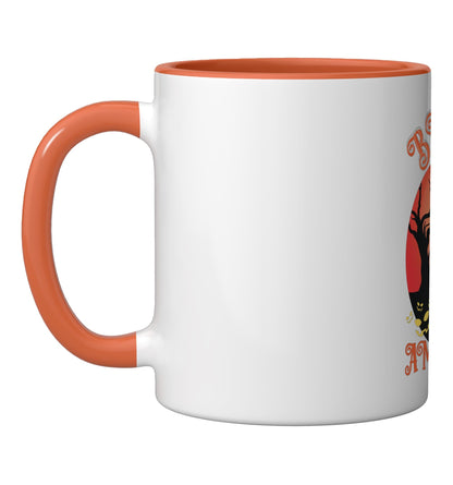 Brooms Are For Amateurs Funny Halloween Party Horse Lovers Ceramic Mug, Orange/White