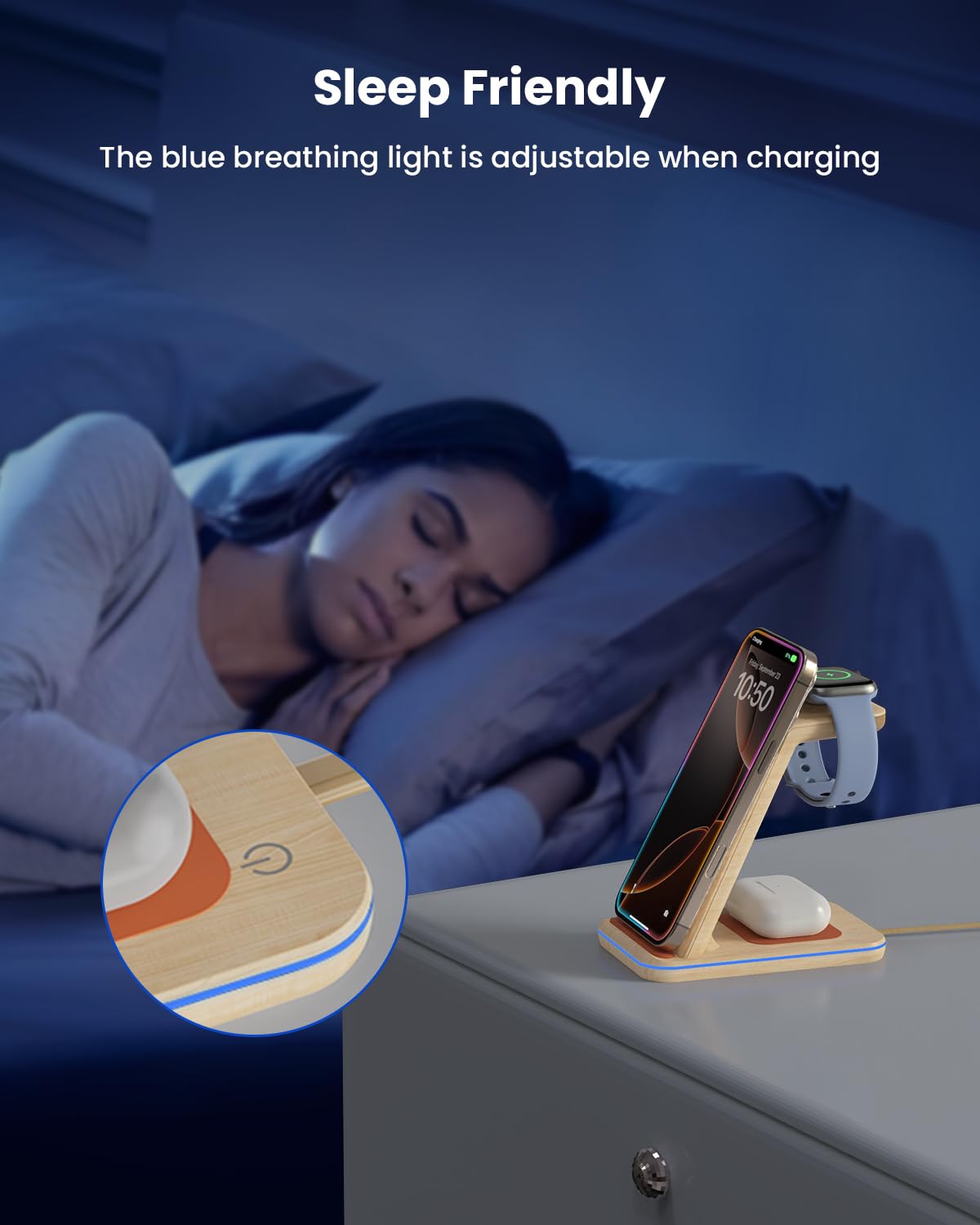 Wireless Charging Station for Apple - 3 in 1 Wireless Charger Stand Dock Watch and Phone Charger Station for Apple Watch 11/8/7/SE/6/5/4/3/2, iPhone 17 16-12 Pro Max SE XS X, Samsung, AirPods Pro/3/2