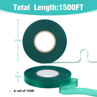 Prudiut 1500 Ft Plant Tape 1/2" Stretch Garden Tape Sturdy Plant Ribbon Nursery Tree Tapes Support for Indoor Outdoor Patio, Tree, Vegetables, Branches