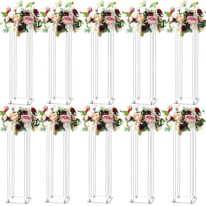 MEISHAONV 31.5inch 10 Set Acrylic Flower Vase Column Stand Wedding Flower vase Wedding Centerpieces for Tables