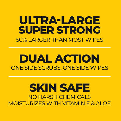 Grime Boss Heavy Duty Surface and Hand Wipes (2x60ct) | Remove Paint, Oil, Grease, Adhesives, Mud, Dirt | Workshop Replace Cleaners like Rags, Towels, Pumice, Soap