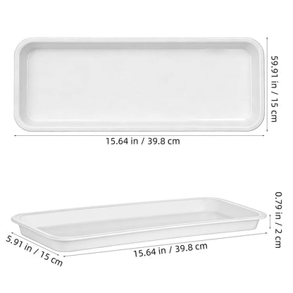 Sewroro 10pcs Rectangular Plant Saucers, Plastic Flower Pot Trays for Indoor Outdoor Use, 15. 7 X 5. 9 Inch Water Catchment Trays for Overwatering Protection, Reusable Bonsai Pot Bases