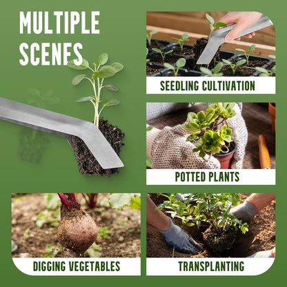 Seedling Transplant Tongs, Stainless Steel Seedling Remove Transplanting Pliers, Anti-Slip Grasp Tips Gardening Plants Transplant Tongs for Reducing Root Damage (2PCS, Large)