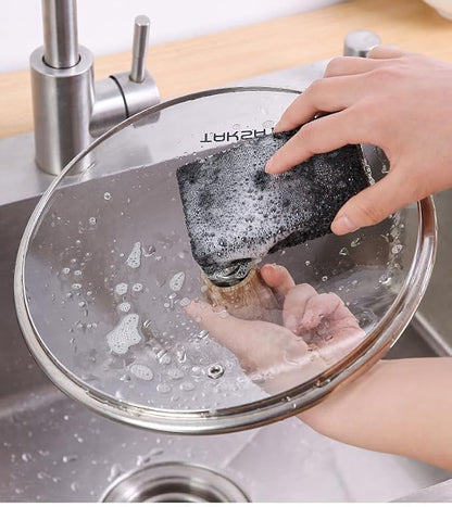 6 - Pack Non-Scratch Scrub Sponges - Sponge for Dishes and Washing Dishes, Cleaning Pads for Kitchen Home and More（Black）