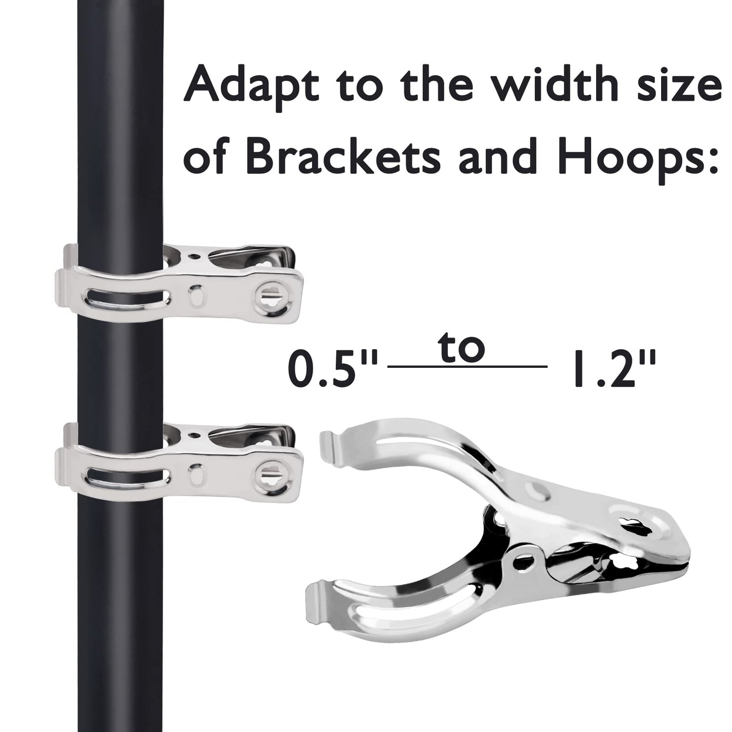 BESTEEL Upgraded 100 PCS Garden Clips, Greenhouse Clamps 100% Stainless Steel Heavy Duty Greenhuose Clips for Netting - Strong Grip to Hold Down Shade Cloth or Plant Cover on Garden Greenhouse Hoops