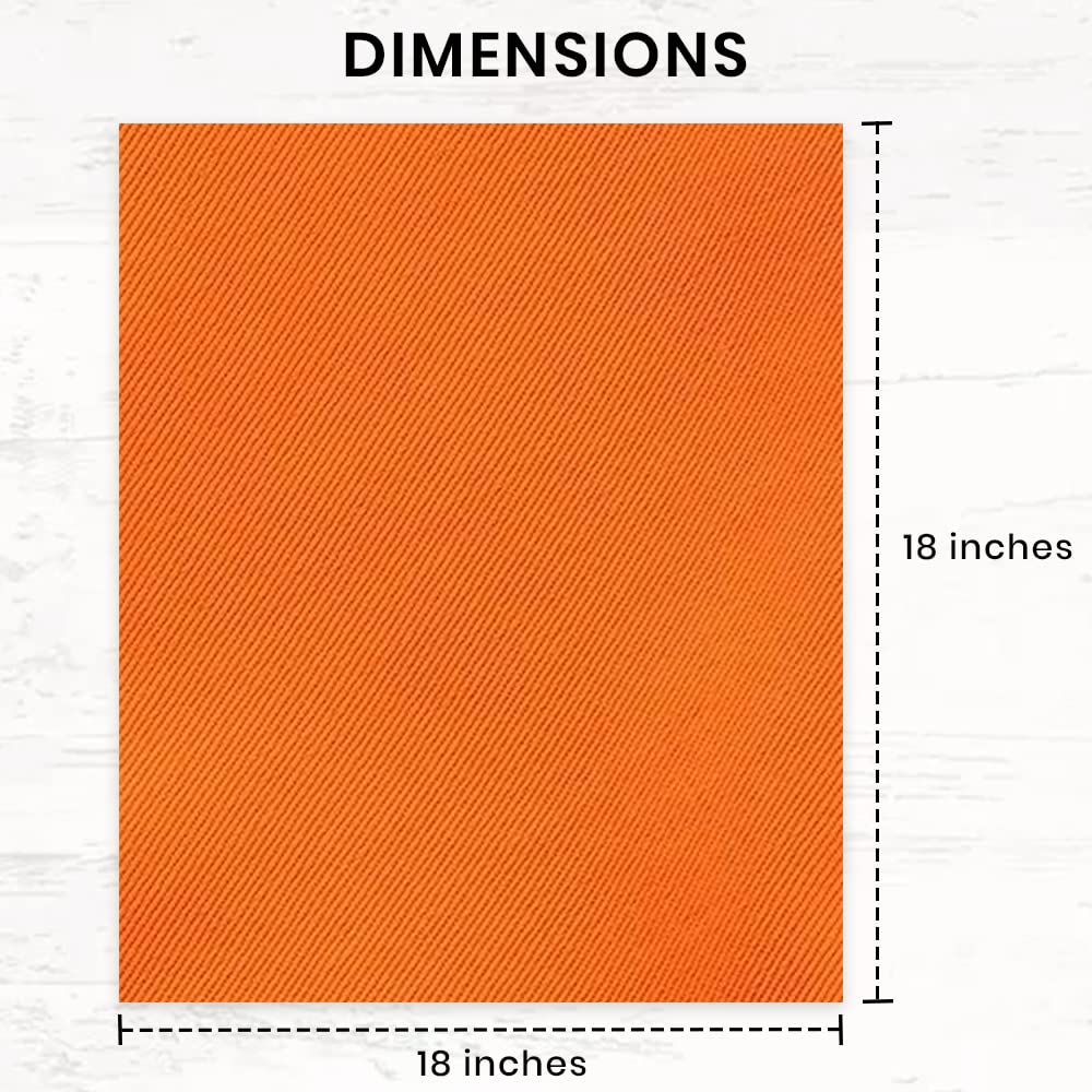 Candy Cottons Orange Cloth Dinner Cotton 18x18 in Washable Napkins Cloth|Absorbent Reusable Spring Easter Basket Decor Pk of 6 Table Napkins Cocktail Party Wedding Hotel Cafe Cloth Napkins