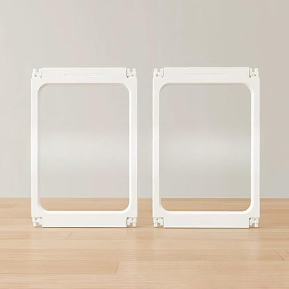 Clear Acrylic Dog Playpen with Door,23.6" Puppy Playpen,Easy Assemble Pet Fence,10-Panel for Puppies/Small Dog Play Pen Indoor (White, 23.6 Inch-H, 10 Panel) (White, 60cm11p+1d)