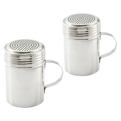 Culinary Depot Stainless Steel Dredge Shaker with Handle, Set of 2 – 10 oz.