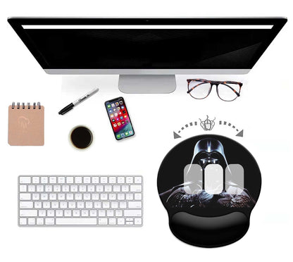 Black Mouse Pad with Wrist Rest,Non-Slip Rubber Base for Comfortable Gaming Mousepad - Ergonomic Mouse Pads with Wrist Support Suitable for Laptop Desktop and Work, Office Desk Accessory