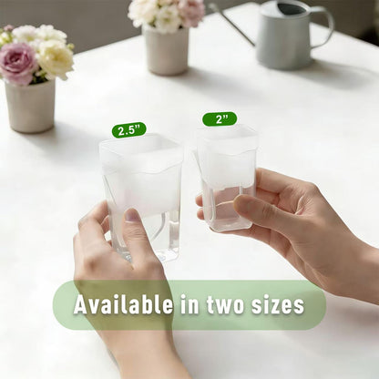 ckslkek 12 Pack 2.5 Inch Small Self Watering Pots for Indoor Plants with DIY Stickers, Clear Plastic Propagation Pots, Semi Hydroponic Pots for Leca PON, Includes 12 Plant Labels
