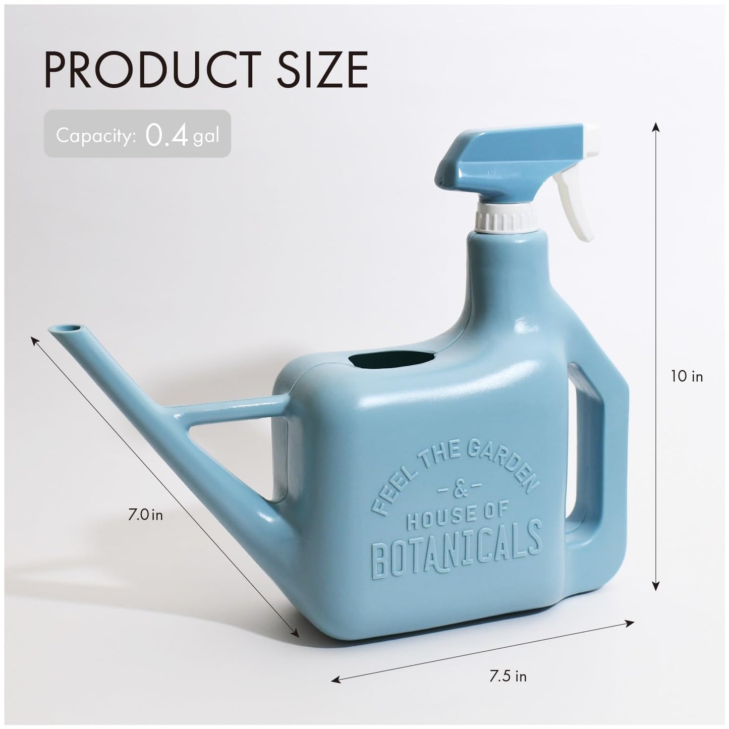 PETAL & FLOW Spray Sprinkler 2-in-1 Watering Can & Plant Mister Spray Bottle for Indoor & Outdoor Plants, 0.4 Gal (1.6L)(Blue)