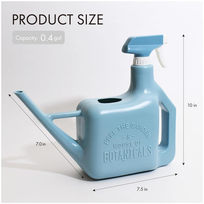 PETAL & FLOW Spray Sprinkler 2-in-1 Watering Can & Plant Mister Spray Bottle for Indoor & Outdoor Plants, 0.4 Gal (1.6L)(Blue)