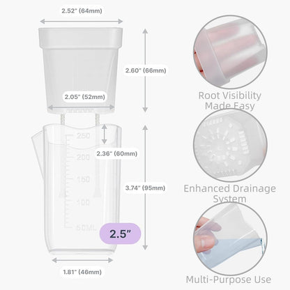 Addcean Self Watering Pots for Indoor Plants, 12pcs 2.5" Clear Plastic Planters Flower Pots for Cuttings, Seedlings, African Violets, Herbs, Mini Flowerpot with Measuring Cup & 12 Plant Labels