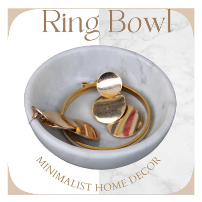 CraftsOfEgypt Jewelry Tray - Real Marble Jewelry Dish - Ring Holder - Decorative Key Bowl - Home Decor Wedding Gift