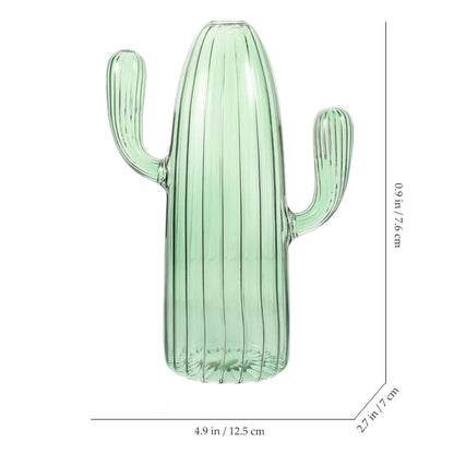GALPADA Cactus Shaped Glass Hydroponic Vase Small Decorative Terrarium Plant Vase for Desktop Home Décor and Flower Arrangement