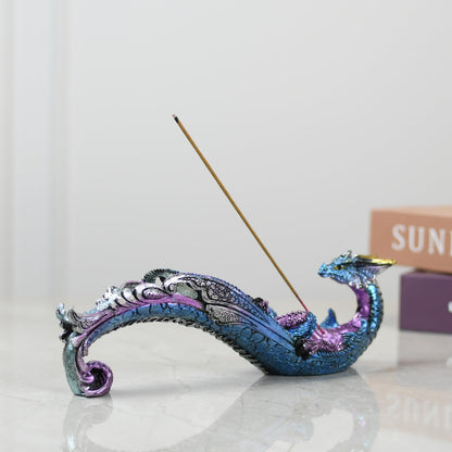 KalyZ@rts Dragon Statue Incense Burner, Incense Holder for Sticks, Incense Stick Holder, Incense Stick Stand for Home Decor (Blue Dragon)