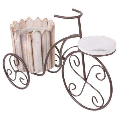 GHJUMKFDF Plant standWrought Iron Plant Stand Rustic Style Flower Pot Cart Holder Flower Basket