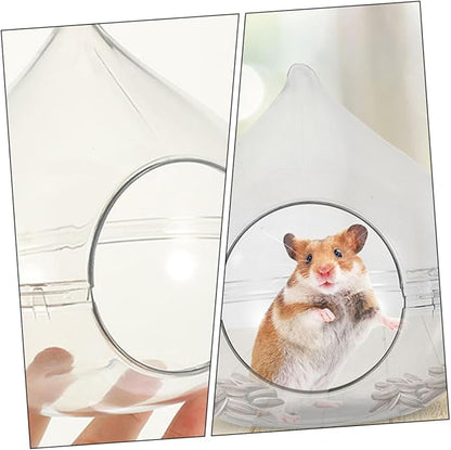 Transparent Hamster Sand Bath Box Small Dust Bath Container for Chinchillas Small Pets Easy to Observe for Bathing Playing Suitable for Hamster Cage Accessories