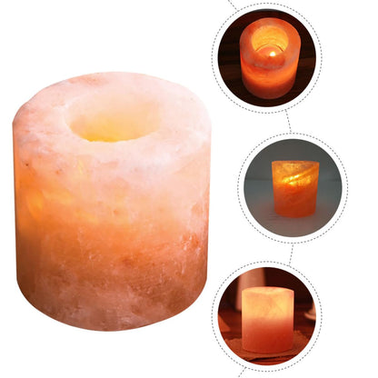 Sosoport Himalayan Crystal Salt Candle Holder Decorative Candlestick for Home Decor Meditation and Yoga for Living Room Bedroom and Outdoor Spaces