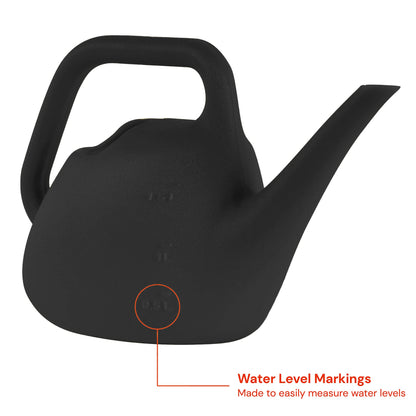 Bloem 1.5 L (0.4 Gallon) Resin Indoor/Outdoor Watering Can in Black, Small Watering Can for Small Space Use