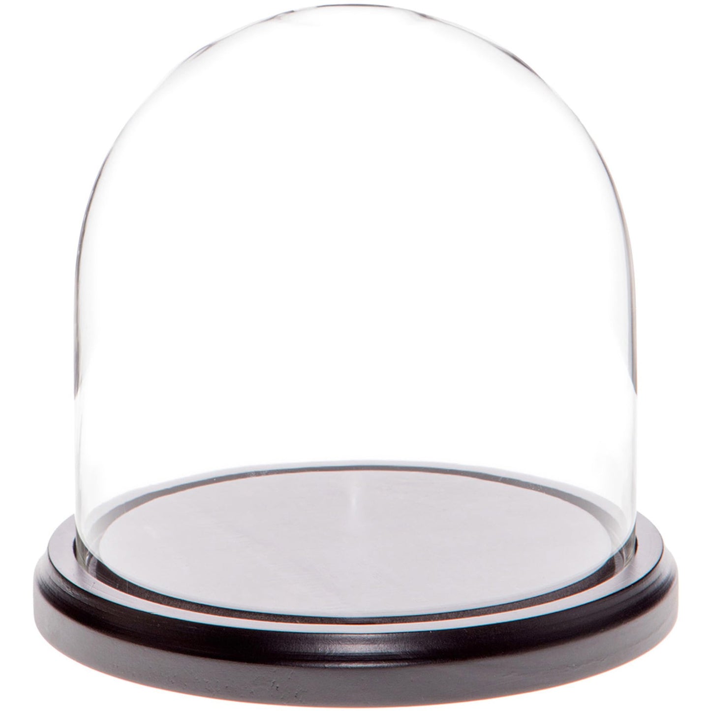 Plymor 5.5" x 5.5" Glass Display Dome Cloche (Black MDF Wood Base)