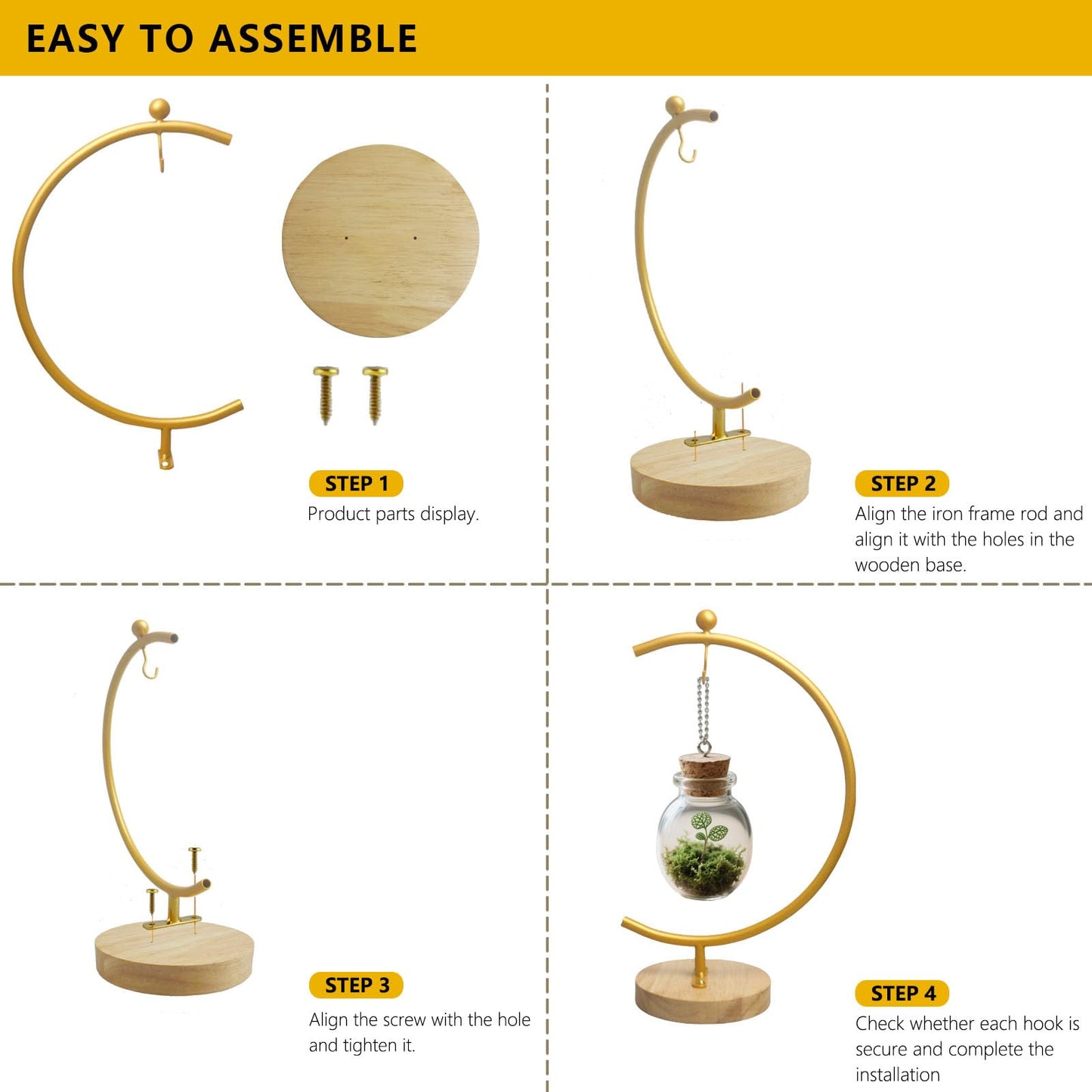 MADOCEGO Large Ornament Display Stand for Hanging Glass Globe, Air Plant, Witch Ball, Christmas Ornament and Home Wedding Decoration(