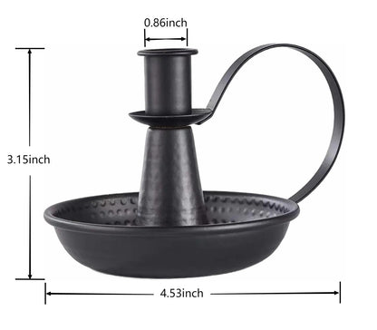 AlsoLife Retro Iron Taper Candle Holder，Black Candlestick Holders Candlelight Stand for Farmhouse Decor Home Wedding Party Table Decoration（2pcs）