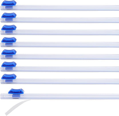 PATIKIL 8pcs Plastic Wrap Cutter, 17in Plastic Wrap Slide Cutter Self Adhesive Installation Replacement for Aluminum Foil Wax Paper Parchment Paper Wrap Dispenser, Blue