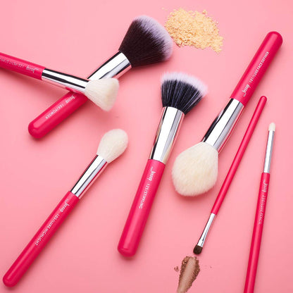 Jessup Brand 25pcs Professional Makeup Brush Set Beauty Cosmetic Foundation Powder Blusher Eyeshadow Blending Highlight Concealer Natural-Synthetic Hair Brushes Set (Pearl White/Silver)