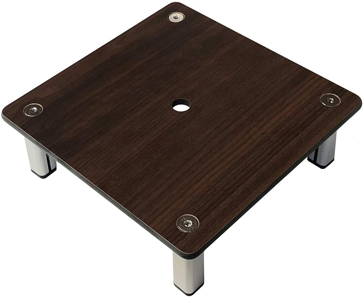 Foreman Potted Plant Stand with Legs (12"x12"x4") Indoor Outdoor Heavy Duty Versitile Use Weather Resistant Square Plant Support with 10 Year Warranty - Tosca Wood Grain Pattern
