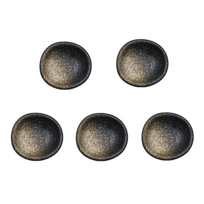 Colias Wing 3.5 Inch Retro Style Black&White Stylish Design Multipurpose Porcelain Side Dish Bowl Seasoning Dishes Soy Dipping Sauce Dishes-Set of 5