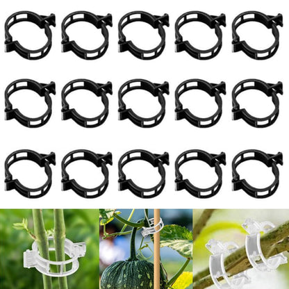 Thickened Plant Fixing Clip 100Pcs, 2025 Summer New Tomato Grape Vine Vegetables Plant Fixing Clips, Upgrade Plant Support Clips Reusable Garden Clips Secured Plastic Plant Clip (50, Black)