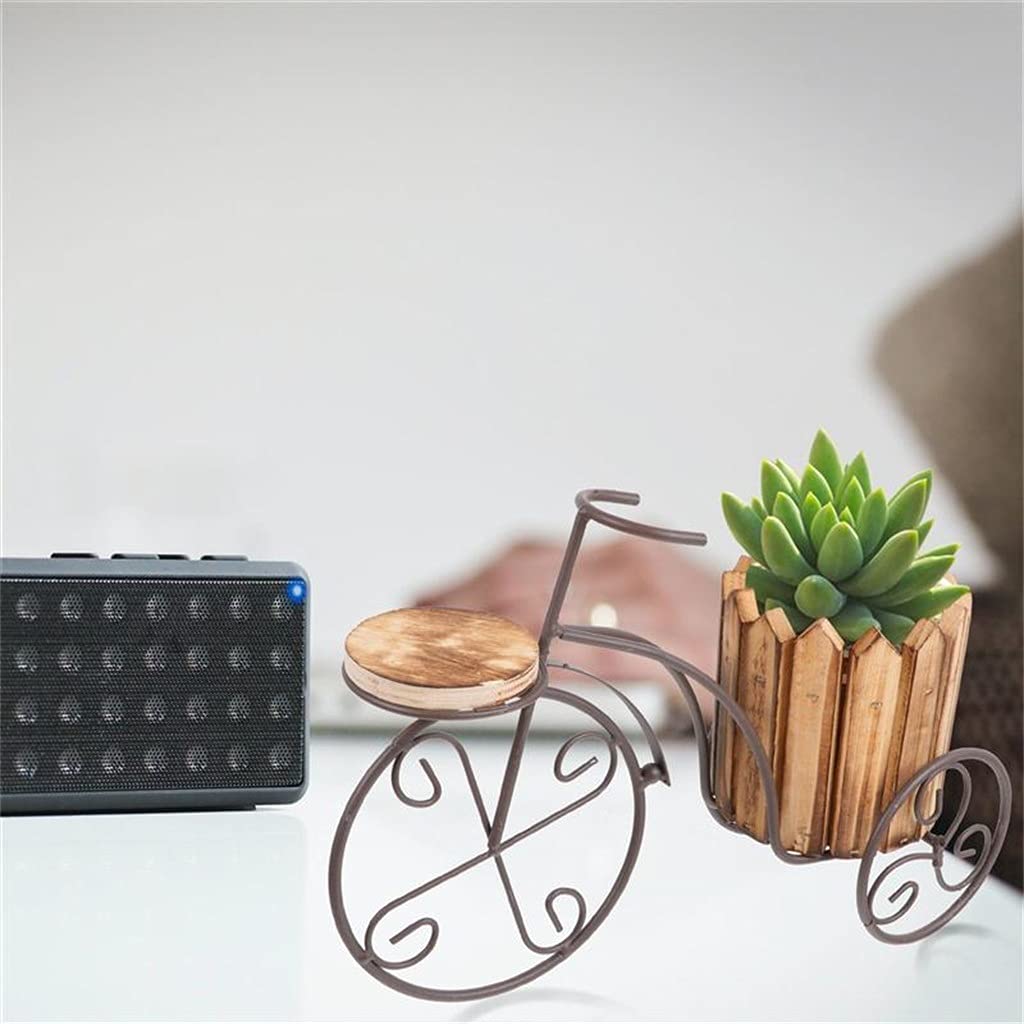 RJYYYDS Wrought Iron Bike Plant Stand Rustic Style Flower Pot Cart Holder Flower Basket,D-31.00 x 16.00 x 12.00 cm