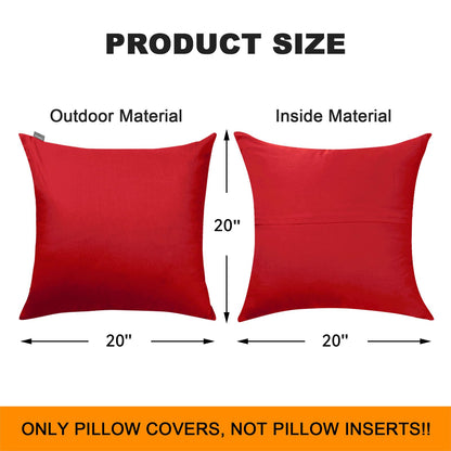 Thmyo 2 Pack Cotton Solid Decorative Square Throw Pillow Covers Christmas DIY Throw Pillowcase Blank Sublimation Pillow Cases Heat Transfer Pillow Covers Cushion Covers(20x20 inch/50x50cm, Red)