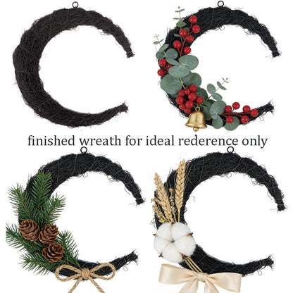 Doulewin 2PCS 13 inch Artificial Plastic Moon Vine Wreath Base Craftsmanship, Wall Decoration/Indoor and Outdoor Front Door Home Decoration