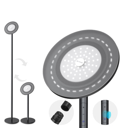 TROND Floor Lamp, Bright Sky LED Modern Torchiere Lamp, 71 in Tall Aluminum Pole Light, 5500K Natural Daylight Standing Light, Touch 5-Level Dimmable, 5000 lm, 30 Mins Timer for Living Room Bedroom