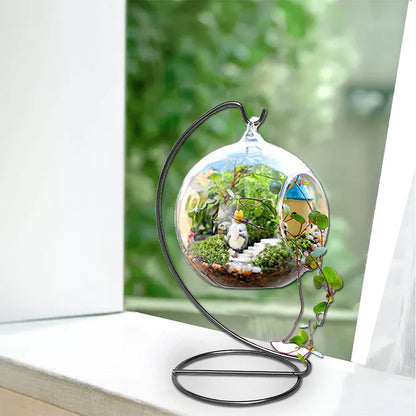 YEARCHY Ornament Display Hanger Rack Stand Hook Chrismas Ornament Party Decoration Holder Air Plant Flower Pot Hanging Terrarium Home Office Decoration (2, 9.1'x4.1'), Black
