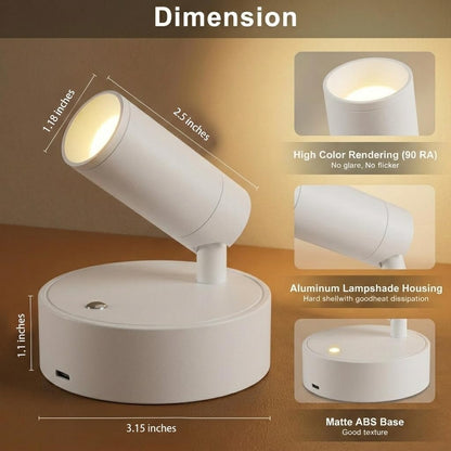 Lsoppn Magnetic Rechargeable Picture Light 2 Pack, Wireless Art Spotlight with Remote & Touch Control, 3 Color Temps Dimmable Wall Light, 2000mAh Battery Accent Lighting for Painting, Gallery, Display
