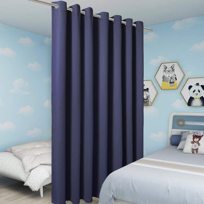 BONZER Room Divider Curtain Total Privacy Wall Wide Thermal Insulated Blackout Curtains for Slide Window, 96L x 108W Inch (8L x 9W ft), 1 Panel, Navy