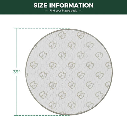 FXW Washable Pee Pads for Dogs, Leak-Proof & Non-Slip, Specifically Designed for Whelping Box, 39" Round, Khaki, 1 Pack