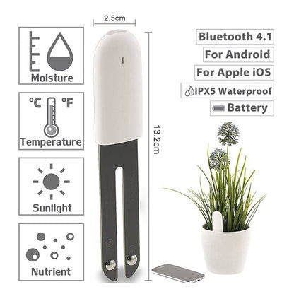 Soil Moisture Meter 4 in 1,Plant Water Monitor,Automatically detect Moisture/Temperature/Light/Fertility,Can Connect to Mobile Phone via Bluetooth,Hygrometer Sensor for Indoor Plants (3pc)