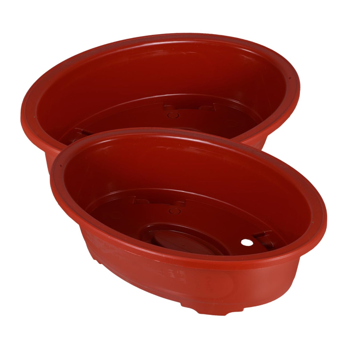 VINTORKY 2pcs Oval Plastic Flower Pots Indoor Outdoor Planters Drainage for Herbs Succulents and Garden Decor