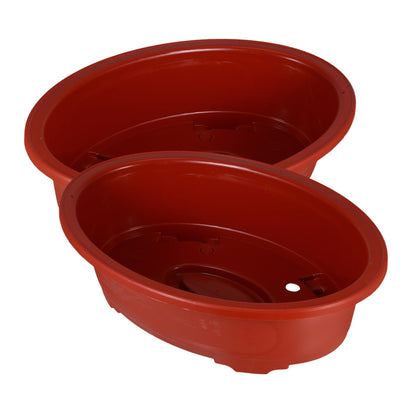 VINTORKY 2pcs Oval Plastic Flower Pots Indoor Outdoor Planters Drainage for Herbs Succulents and Garden Decor